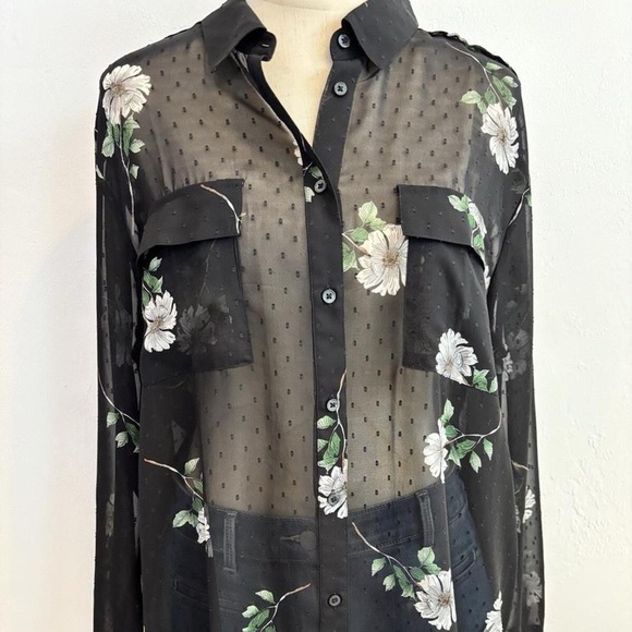Banana Republic Black Floral Blouse (Dillon Shirt) - Picture 1 of 7